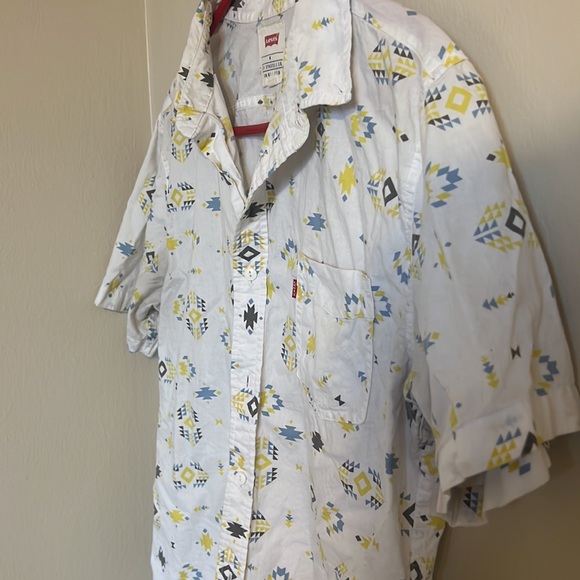 Levi Mens Shirt Sleeve Western Print Button Down - Picture 3 of 3